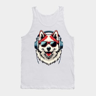 Kishu Ken Smiling DJ with Headphones and Sunglasses Tank Top